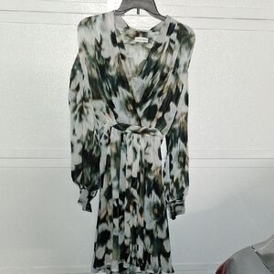 Chicwish Black and White Wrap Sundress with Bishop Sleeves